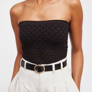 Free people strapless black top